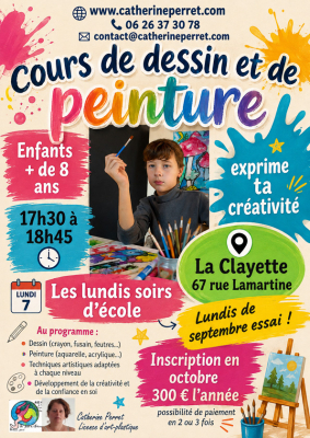 Cours de dessin et peinture enfant